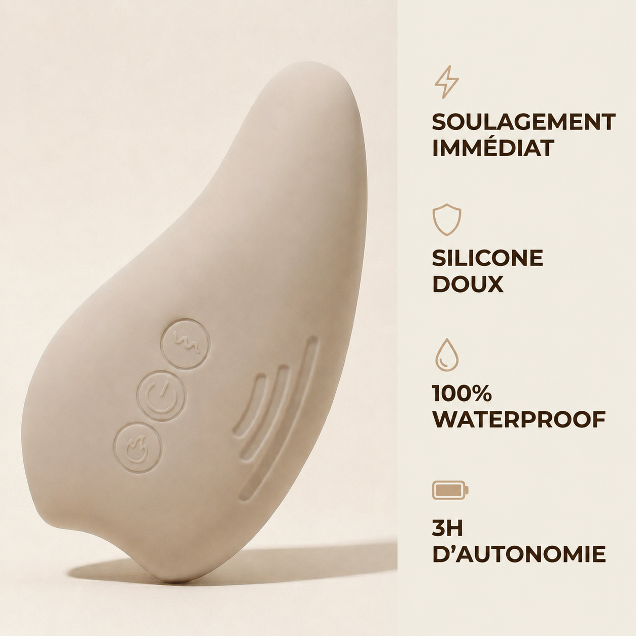 Masseur allaitement Neva Paris silicone doux 100% waterproof, 3h d'autonomie
