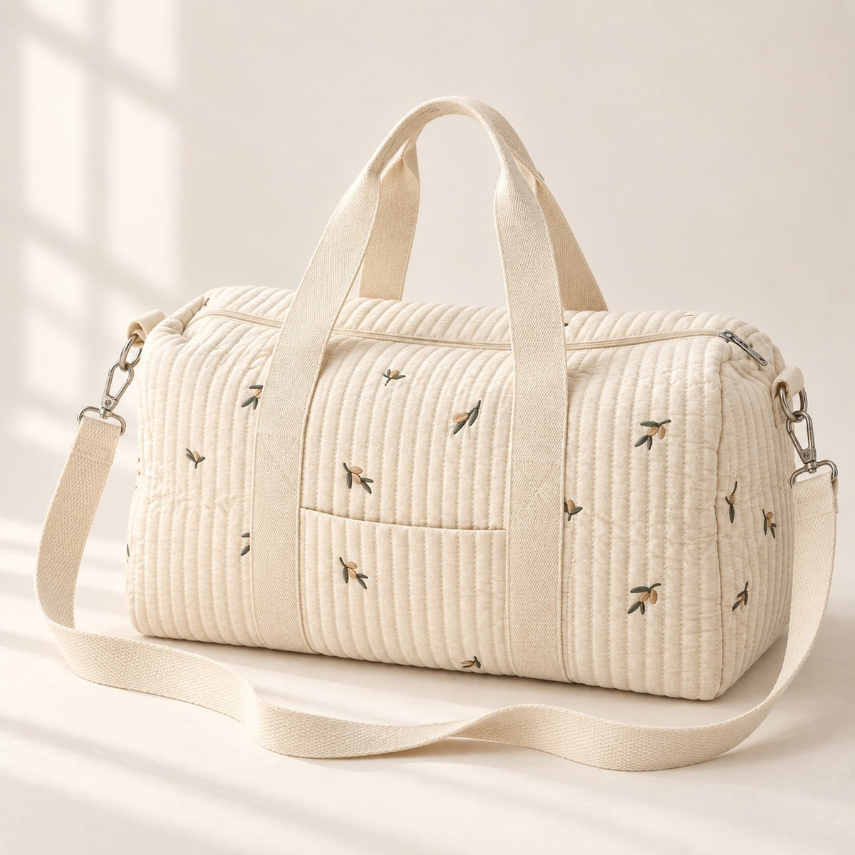 Sac à langer L’Intégral matelassé brodé olives