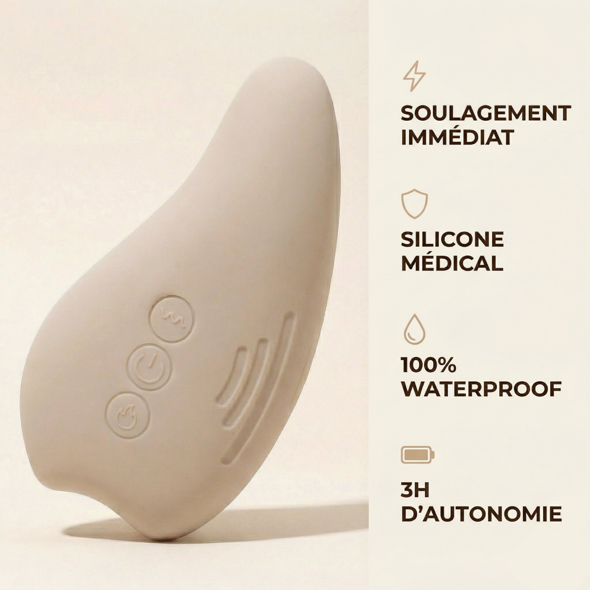 Masseur allaitement Neva Paris silicone médical – soulagement immédiat, 100% waterproof, 3h d'autonomie